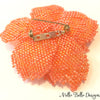 Coral Peony Brooch